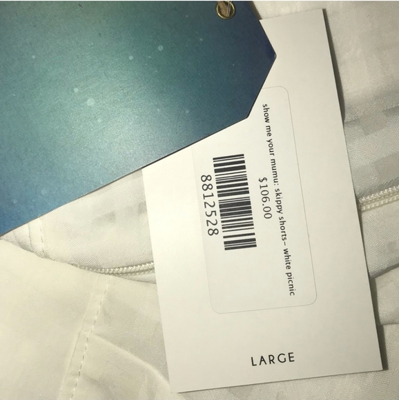 🌸Two for $30💲SMYM- WHITE SHORTS Flouncy SKIPPY Check Picnic NWT - Picture 7 of 7